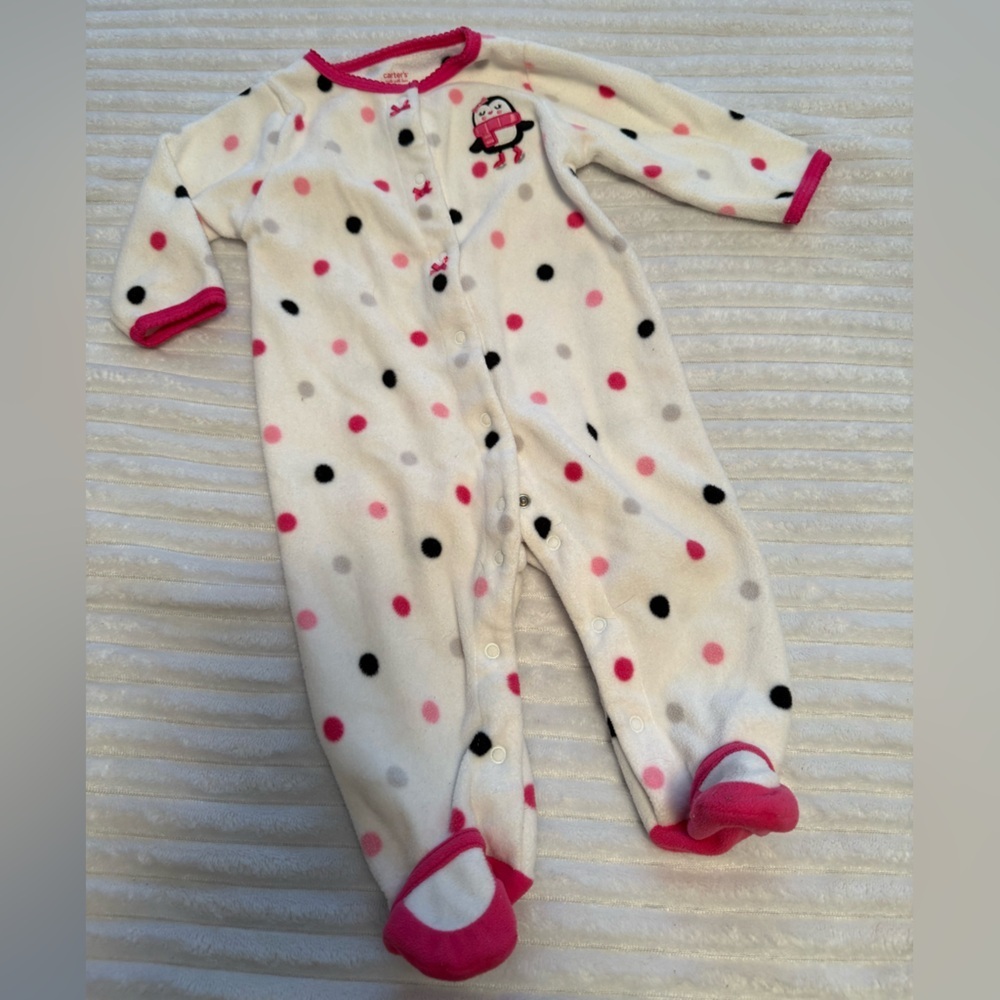 Carter's White and Pink Baby Onesie